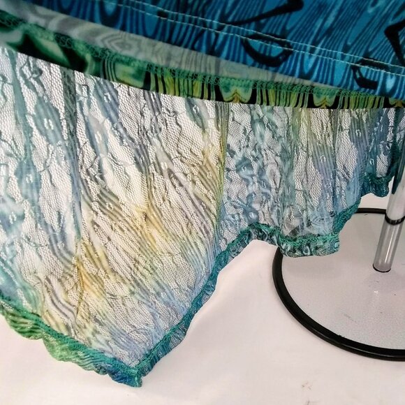 NWT Unity World Wear High Low Floral & Lace Women's Short Sleeve Blouse  Small - Picture 4 of 7